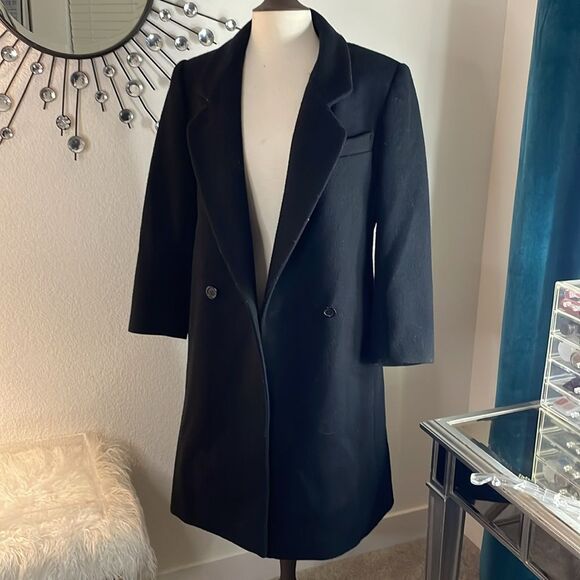 INTERNATIONAL SCENE Vintage Wool Women's long coat | black | size 7/8 - Picture 6 of 11